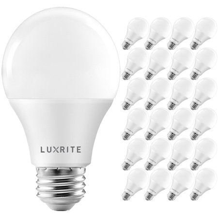 LUXRITE A19 LED Light Bulbs 11W (75W Equivalent) 1100LM 5000K Bright White Dimmable E26 Base 24-Pack LR21433-24PK